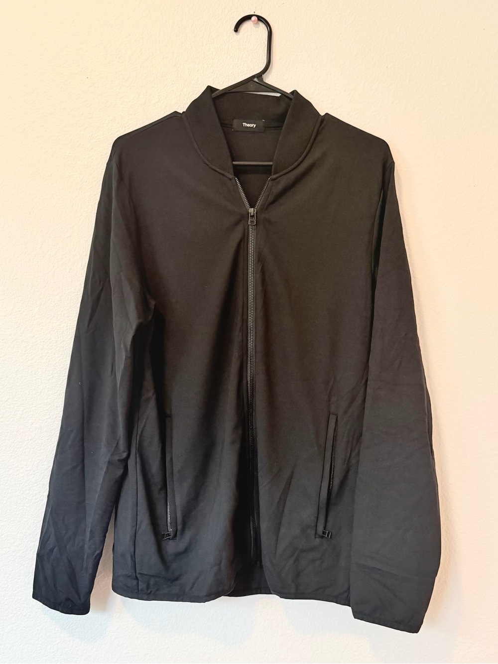 Theory Men's Black Zip-Front Bomber Jacket